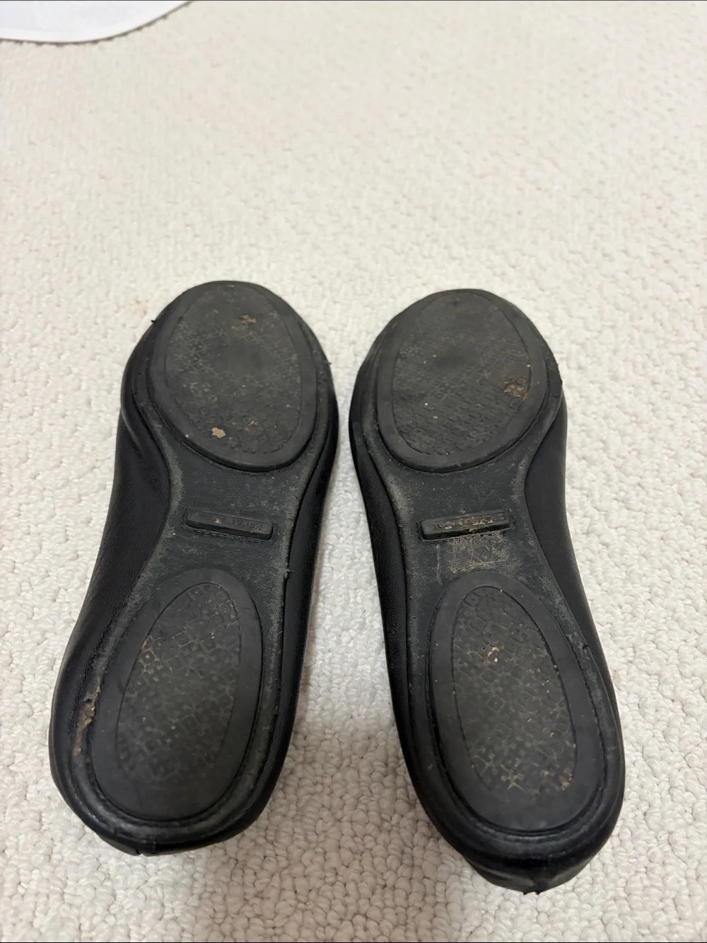 Tory Burch Minnie black leather travel ballet flats 8.5